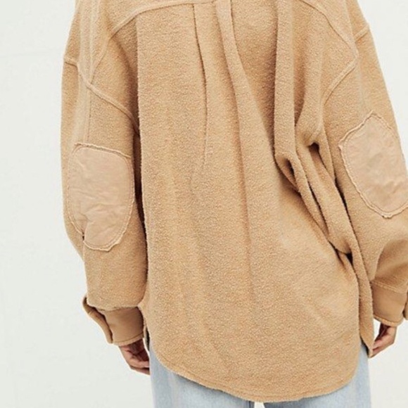Free People Sable Ruby Shirt Fleece Oversized Button Down Shacket Jacket XSMALL - Picture 2 of 12
